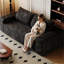 71 po - 3 po - noir, coton peau, rembourrage en mousse haute densité, style moderne, 2 sièges, pour siège de cinéma maison, sans assemblage, coussin ergonomique confortable, tissu velours côtelé noir confortable, matériau doux, éponge