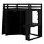 Lit mezzanine avec grande armoire intégrée, bureau-1135085070