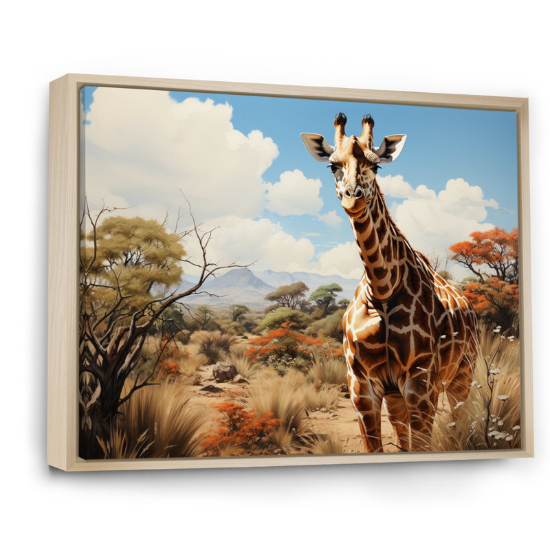 «African Savannah Stroll I» sur toile, H 24 po x l 32 po, Cadre naturel flottant