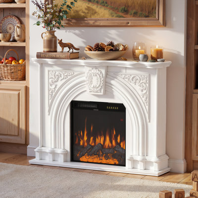 Manteau de cheminée décoratif décoratif l 55 po Alaira (détails non sculptés)