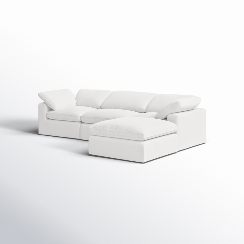 Canapé modulaire Wonardo, Tissu en coton blanc