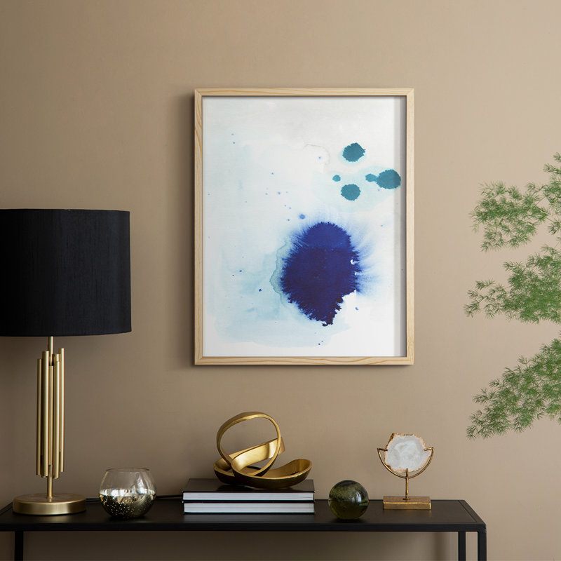 Spare Blue I Framed Print - Solid Wood, 11" H x 9" W