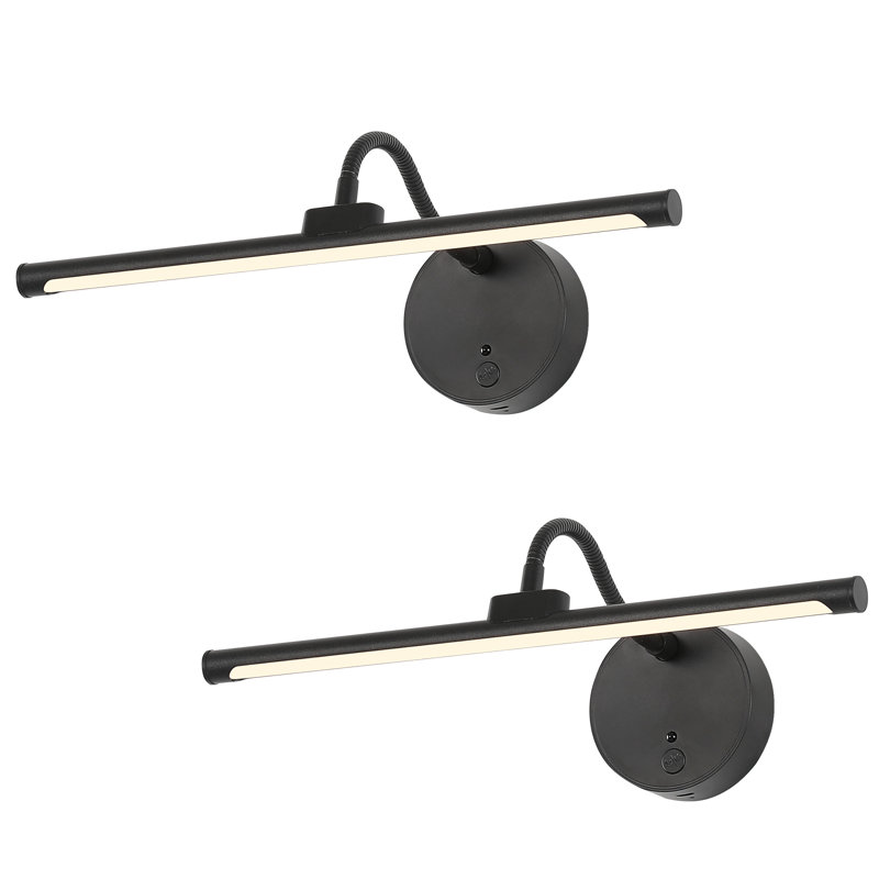 Lampe DEL 12,6 "à piles à intensité variable avec 3 températures de couleur (3000K / 4000K / 5500K), Noir mat