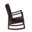 Chaise berçante élégante en similicuir brun foncé