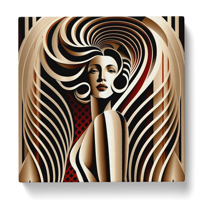 Art Deco Woman Op Art - Print