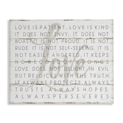 «Love Is Patient Planked Look» par Jennifer Pugh - impression d'art graphique