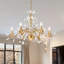 Lustre rétro en cristal doré, suspension en fer 6 lumières pour la salle à manger et le salon
