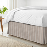 Shay Broad Ticking Stripe Natural Cotton Bedskirt