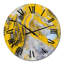 Jaune et noir liquide Art Universe - horloge murale moderne-1017560824
