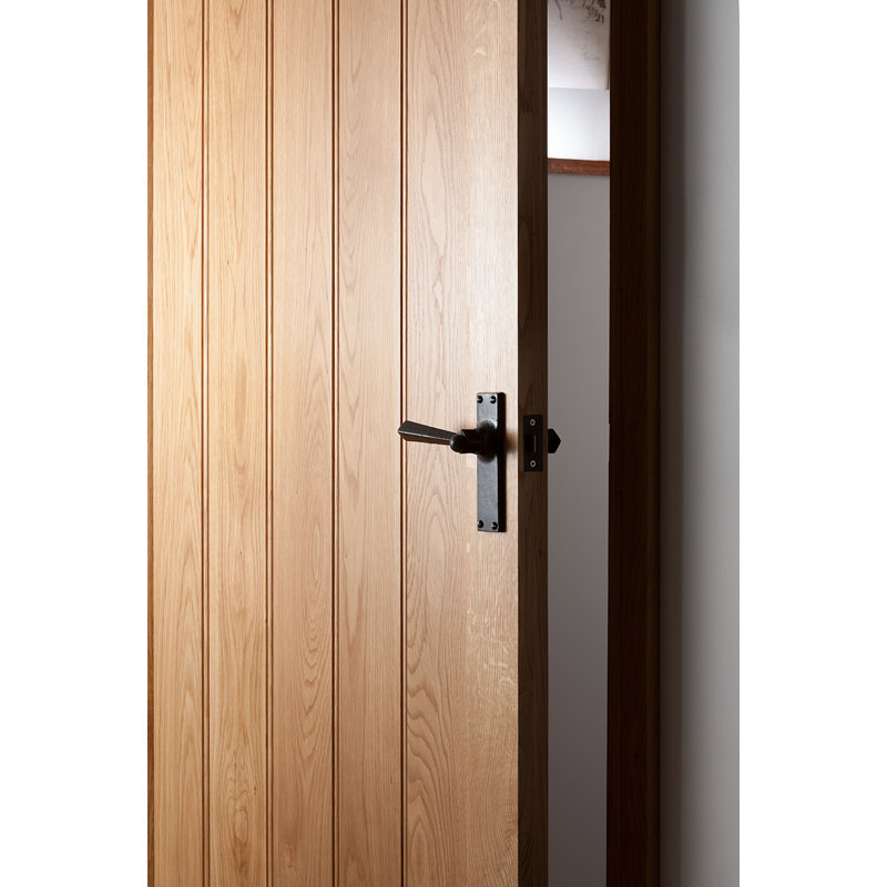 Straight Lever Latch Set, Black