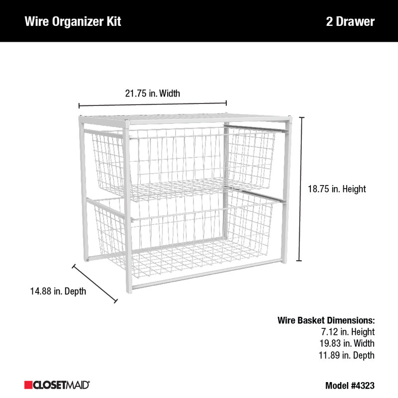Wire 2-Drawer Storage Chest