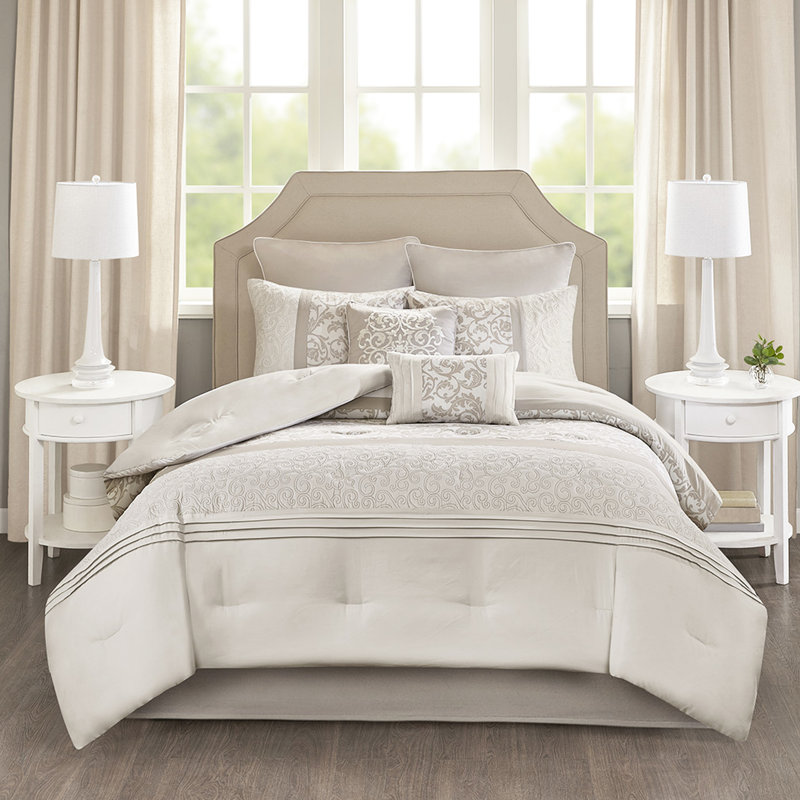 8 Piece Queen - Elegant , Soft Material, Filling, Machine Washable, Queen Comforter + 7 Additional Pieces
