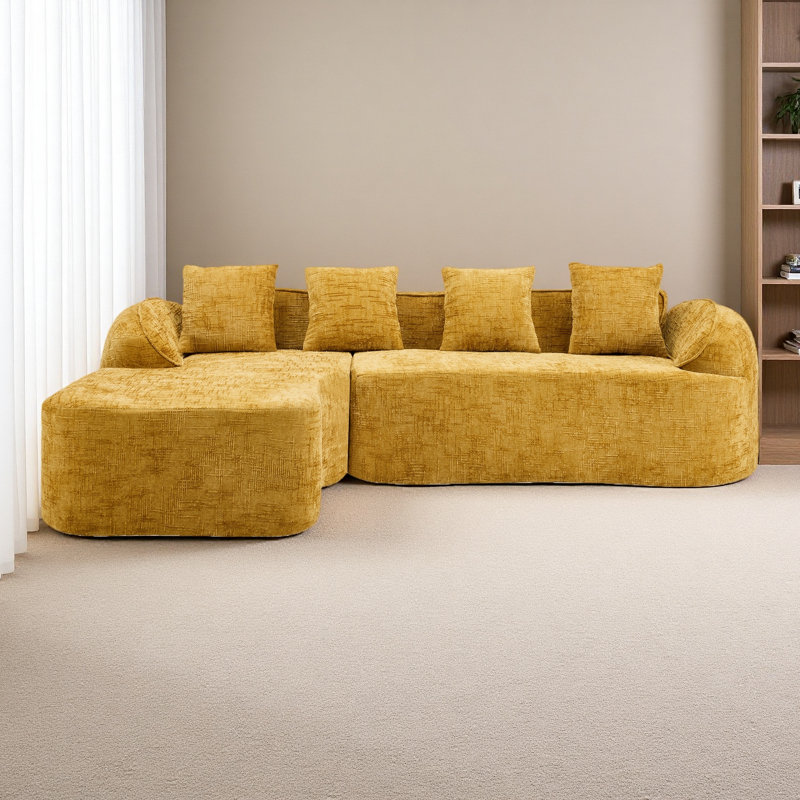 Canapé en forme de L qui se marie bien avec n'importe quel salon. Il est doté d'une éponge hautement élastique pour une sensation d'assise confortable