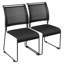 Chaises de bureau empilables en filet Regency Maxx, siège en tissu, paquet de 12 - noir