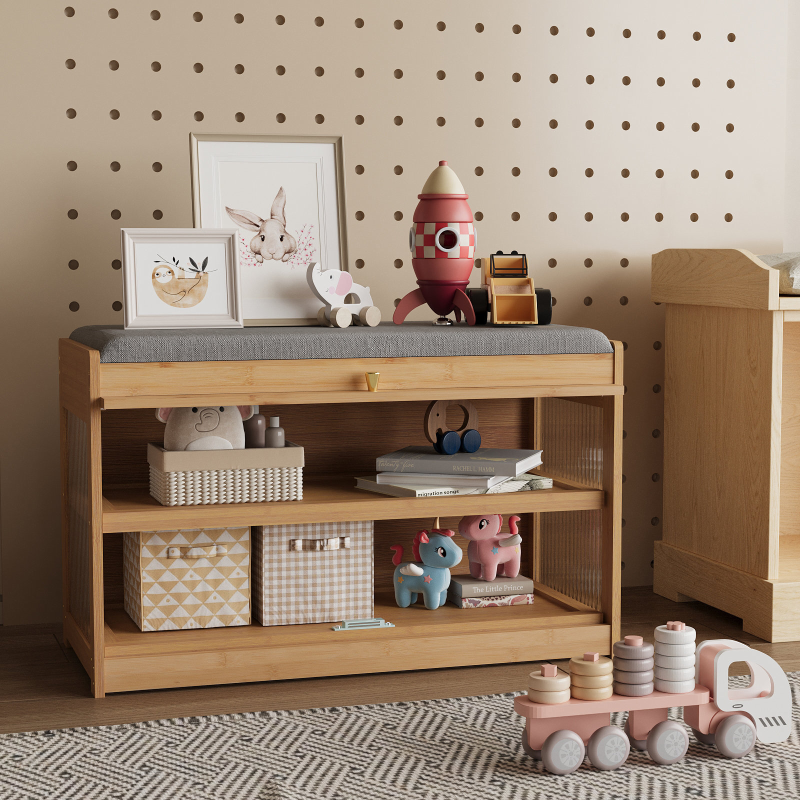 Latitude Run® 7 Pair Shoe Storage Bench Wayfair