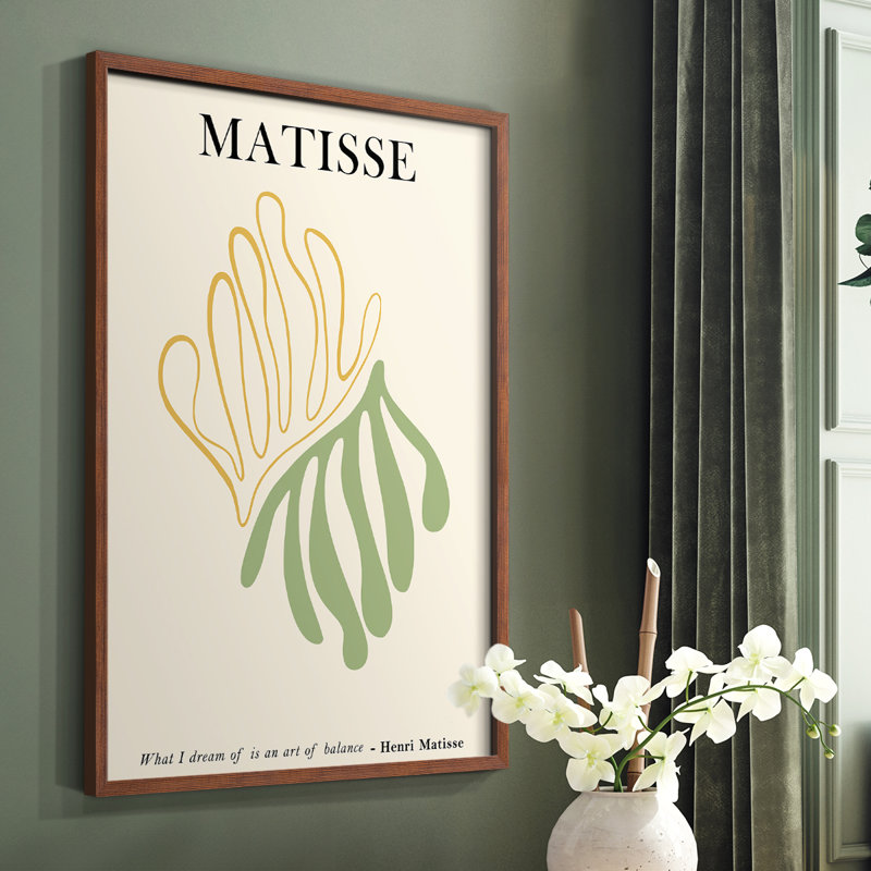 Matisse CDL XXXV, reproduction encadrée - bois massif, Cadre photo brun simple, H 10 po x l 8 po
