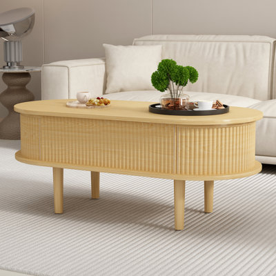 Table basse avec compartiment caché, table centrale en bois pour le bureau du salon à la maison