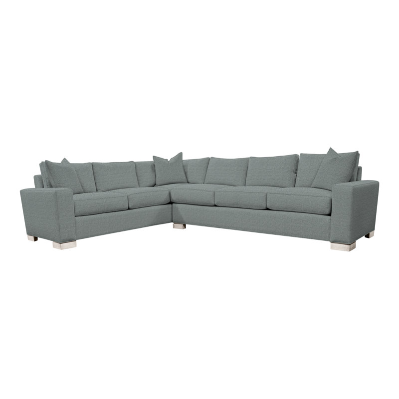 Canapé modulaire 2 pièces American Bungalow Claremont, Mélange de lin cobalt Tuck, Casa Blanca