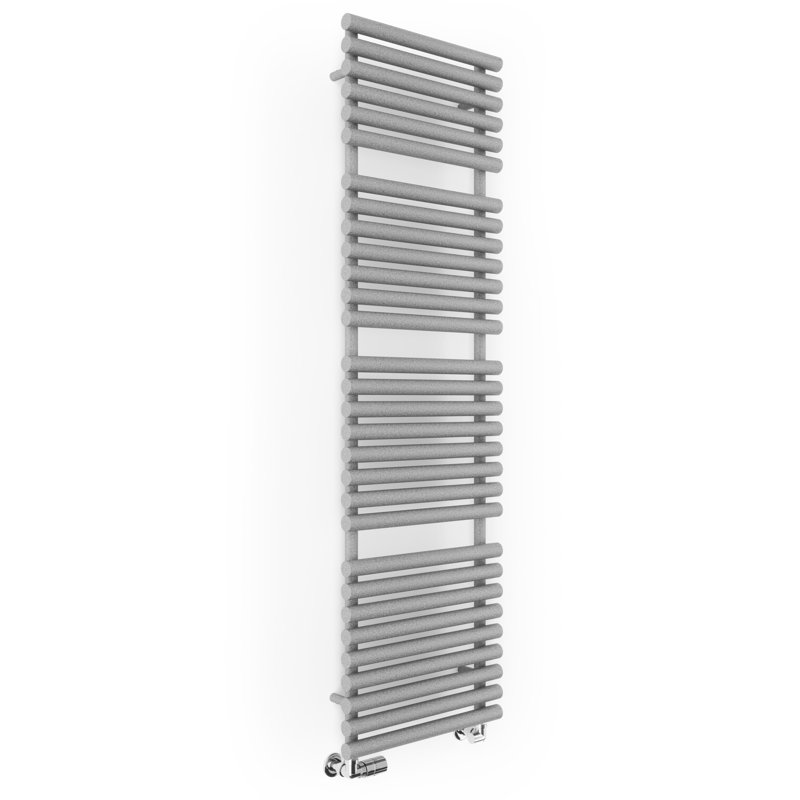 Rolo Towel Heated Towel Rail, Grey, 180cm H  x 52cm W x 12.7cm D