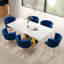 Ensemble de salle à manger rectangulaire à piédestal avec chaise tissée-602973847-602973851