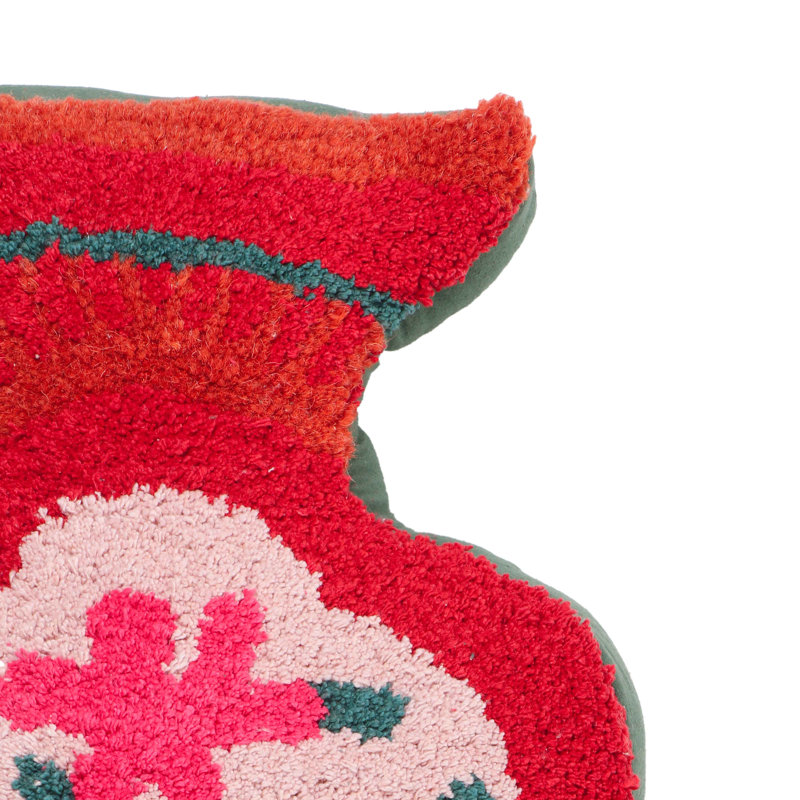 Coussin décoratif capitonné Amphorae, Rouge