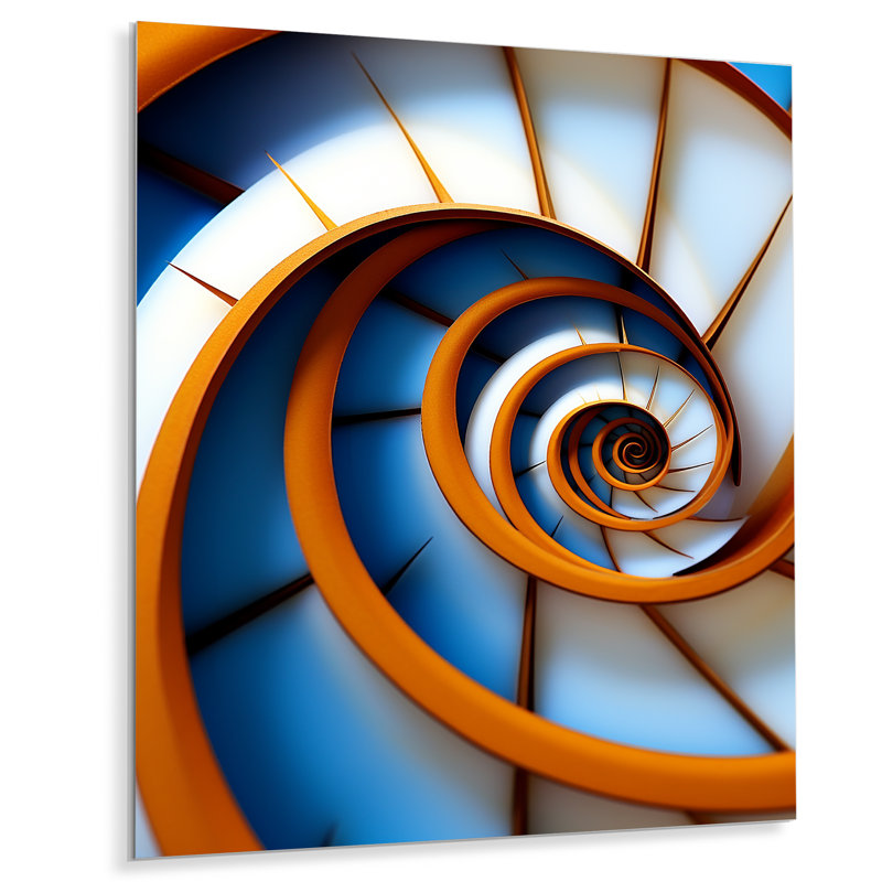 «Stairway Infinity - Spiral Abstract», reproduction d'art murale, Métal métal, H 40 po x l 30 po