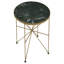 Sidney Antique Gold Round Marble Top Side Table