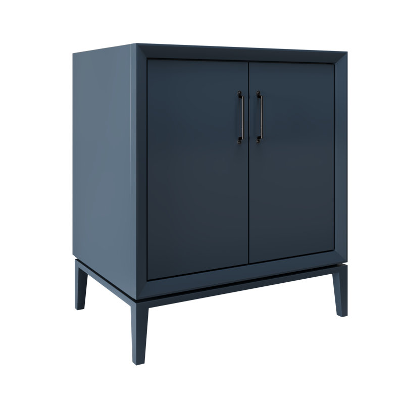 Alexandra Single Bath Vanity, Hague Blue, 30", Matte Black