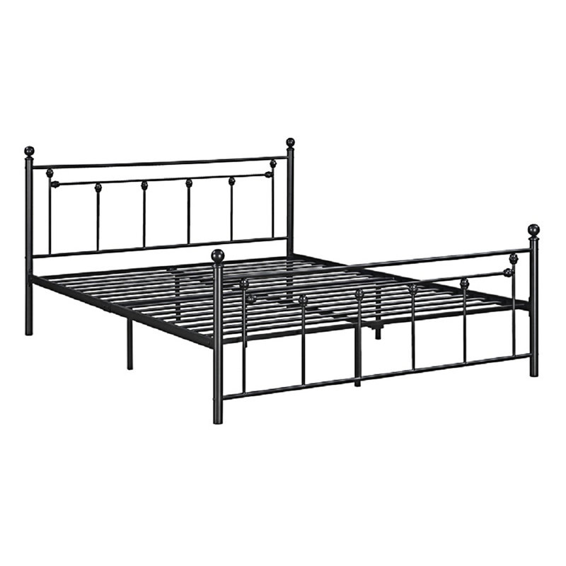 Base de lit plateforme en métal, White