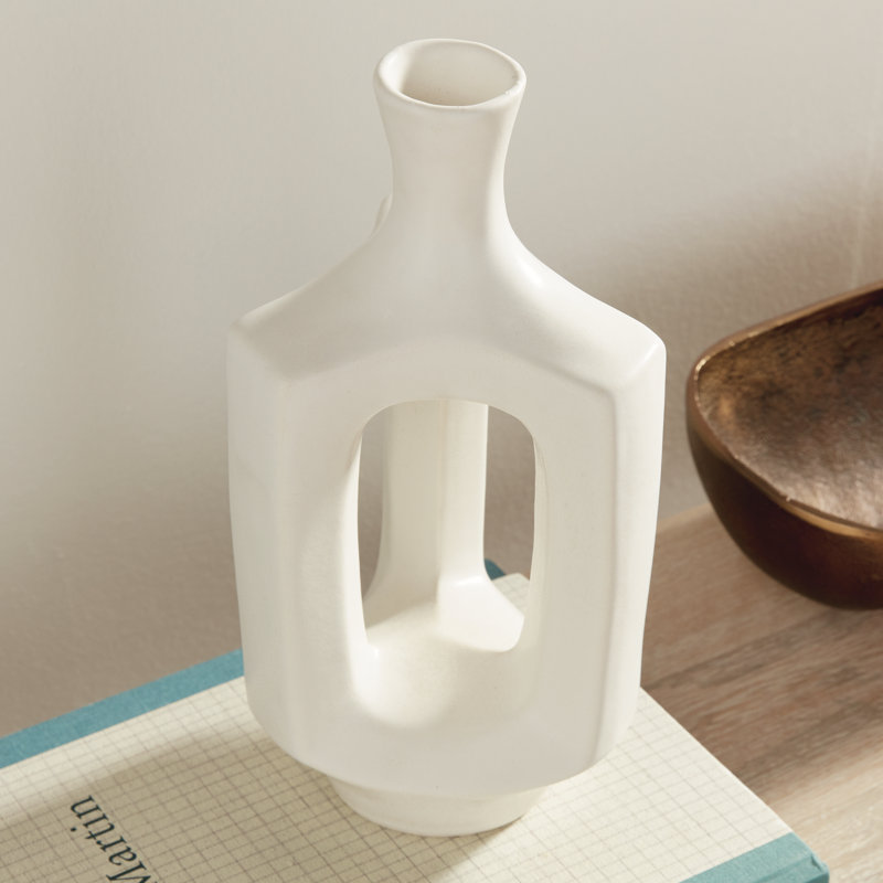 Sonya Handmade Clay Table Vase, 10.75" H x 5.25" W x 5" D