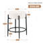 Ensemble de 2 chaises de cuisine Mid-Century modernes de 23,6 po sans dossier avec rembourrage blanc et base en métal robuste-1949006061