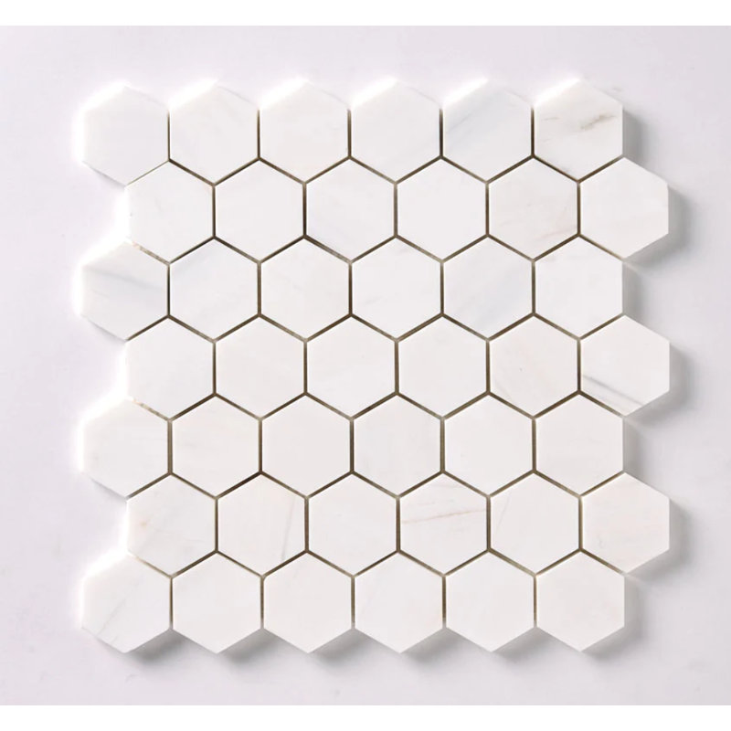 Bianco Dolomite 12" x 12" Marble Honeycomb Mosaic Tile