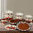 Del Sol Tan/Brown/Red Aztec Print Ceramic Southwestern Style 19 Piece Dinnerware and Canister Set