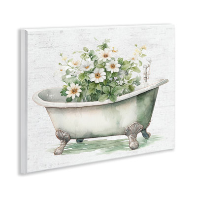 Boho Tub with Daisies Wall Plaque, design by Lettered and Lined