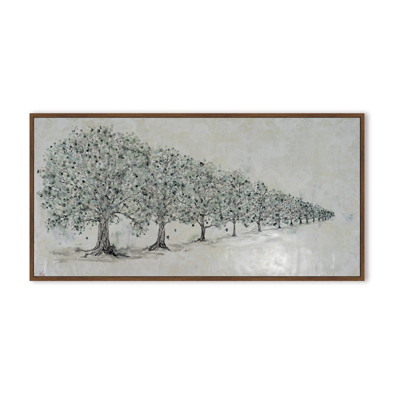 Nature Inspired "Renewal in Bloom" Canvas Wall Art By , 24" H x 48" W, Framed Print, Beige