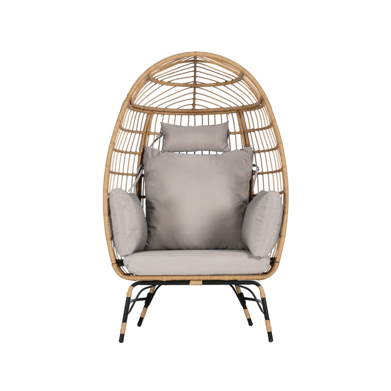 Grande chaise d'extérieur avec coussin - sel, poids brut de 44 lb, Gris clair