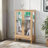 Elegant Light Oak Curio Cabinet With Tempered Glass Doors, LED Light, Mirrored Back Panel & Adjustable Shelves – Display Storage For Home & Office-586353215