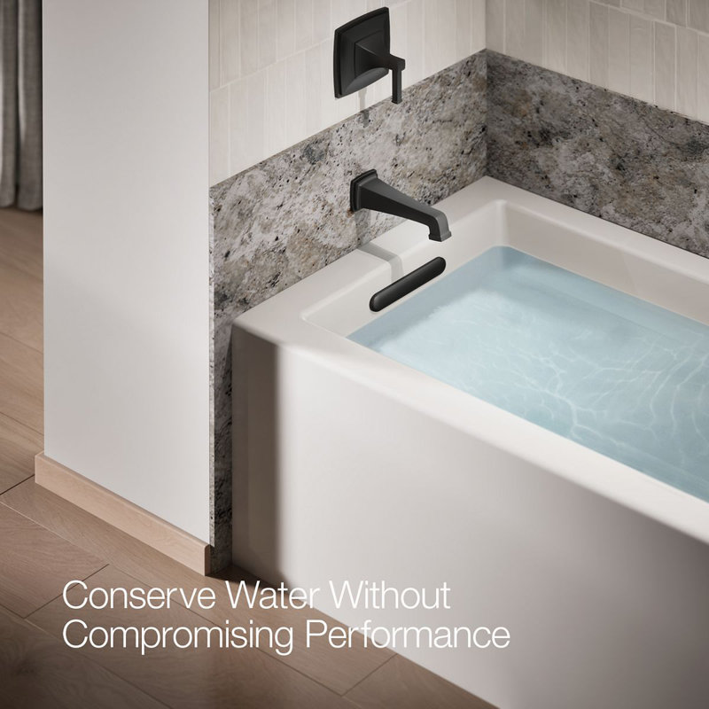 Riff Wall-Mount Non-Diverter Bath Spout, Black