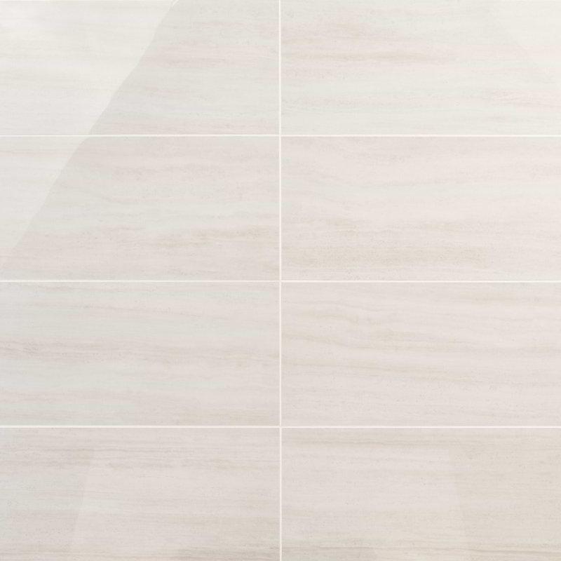 Nashville 12x24 Matte Travertine Look Porcelain Tile, White Polished