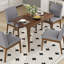Ensemble de table de salle à manger 5 pièces avec structure en bois d'hévéa massif et 4 chaises rembourrées confortables pour les petites réunions de famille-1100991602