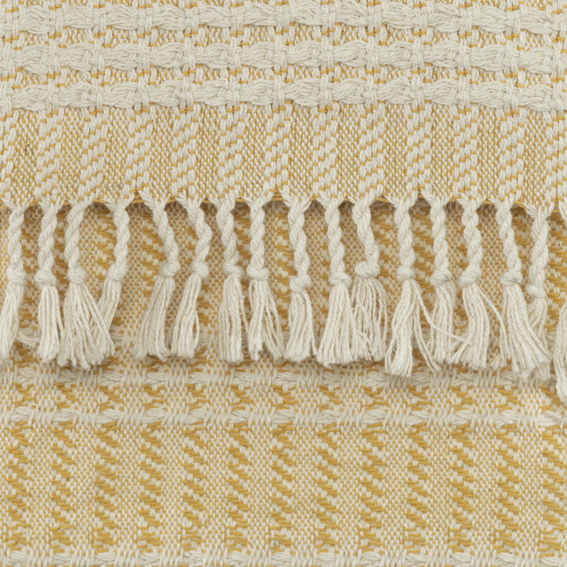  Jeté 100% coton géométrique tissé à la main, Or