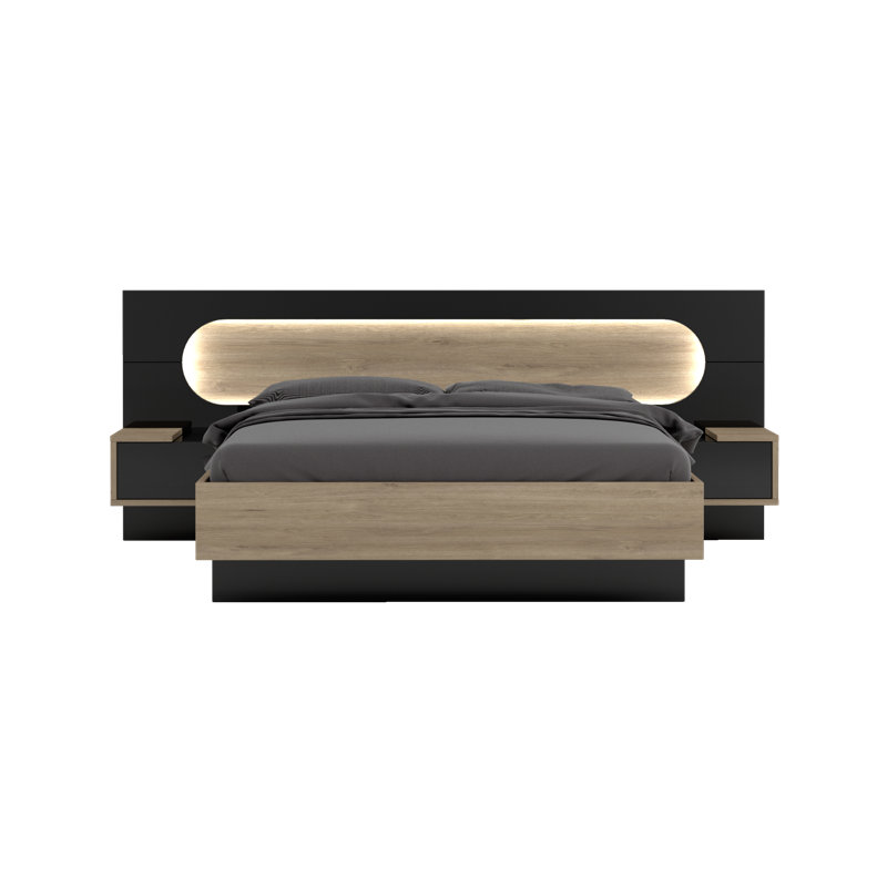 Mirazo Storage Bed, Brown/Black, European Kingsize (160 x 200cm)