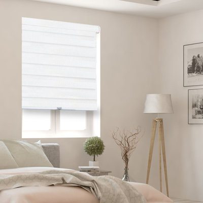Cordless Zebra Roller Shades – Light Filtering and Room Darkening Blinds - Dual Layer with Sheer and Solid Fabric Stripes - Modern Cassette Valance