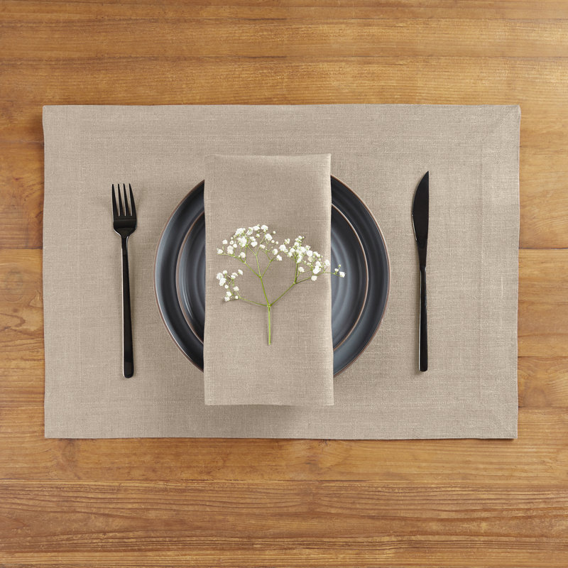 Diana - 100% Pure Linen Dinner Napkins, Natural