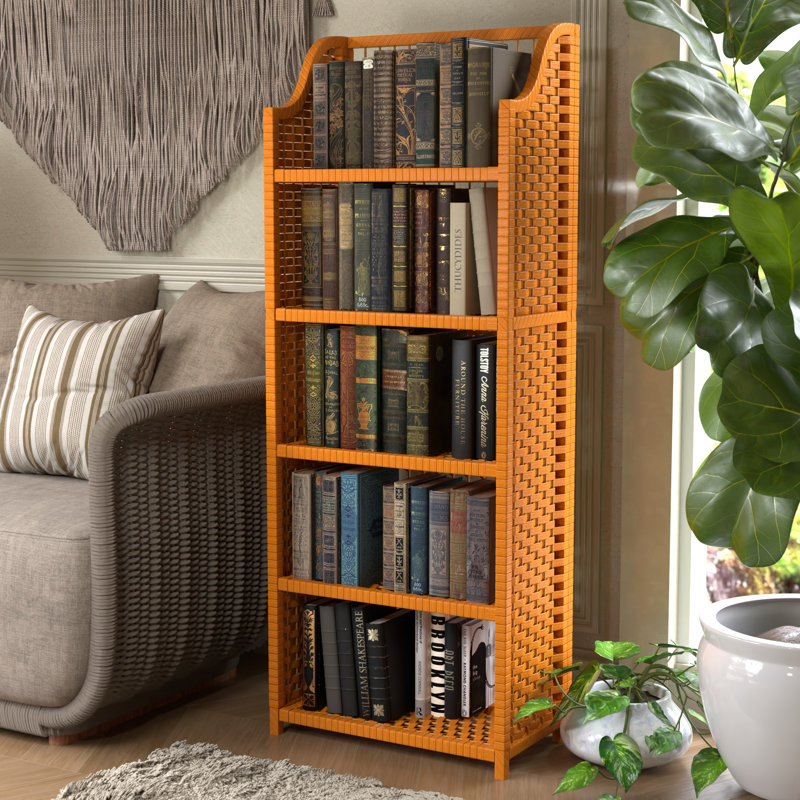 Johns Natural Fiber Shelves, (5 Shelves) 53" H x 19.5" W x 10" D, Honey