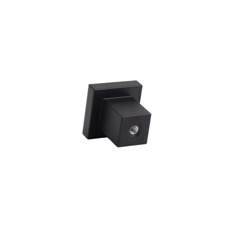 ROUS Hardware Art Deco Square Knob, Charcoal (Black)