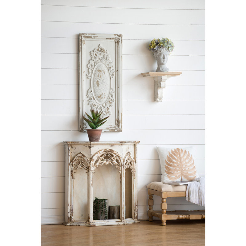 Grand panneau d'art mural blanc 18 "x 39,5", sculpture murale rectangulaire, décoration murale pour le salon, la salle à manger, le bureau, la chambre à coucher