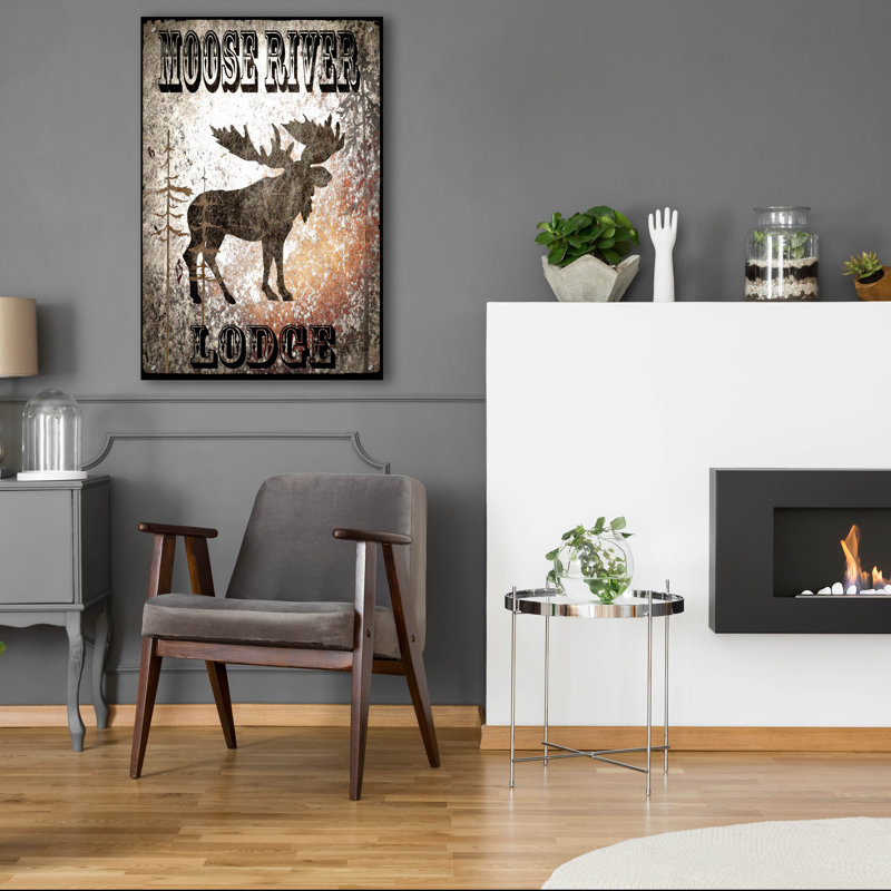 «Moose River Lodge» de Millwood Pines par Lightbox Journal, art mural en verre acrylique, 16 po x 24 po