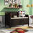 Linen Upholstered Storage Bench-2036836951