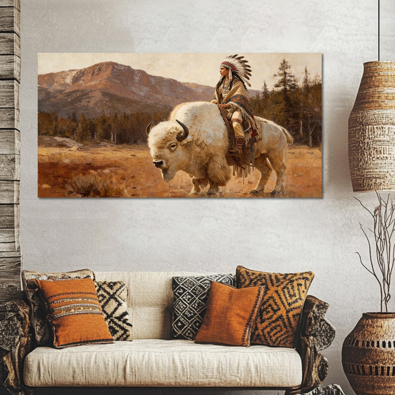 Impression sur toile Timuba Native American, H 16 po x l 32 po